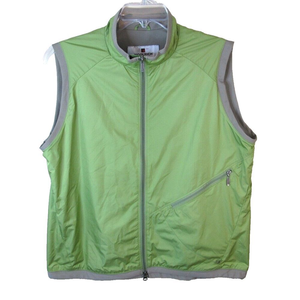 Woolrich‎ Full Zip Windbreaker Green Vest Woman's Large
